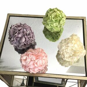 Set of 4- 3" artificial silk flower head faux pompom flower